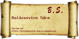 Balázsovics Sára névjegykártya